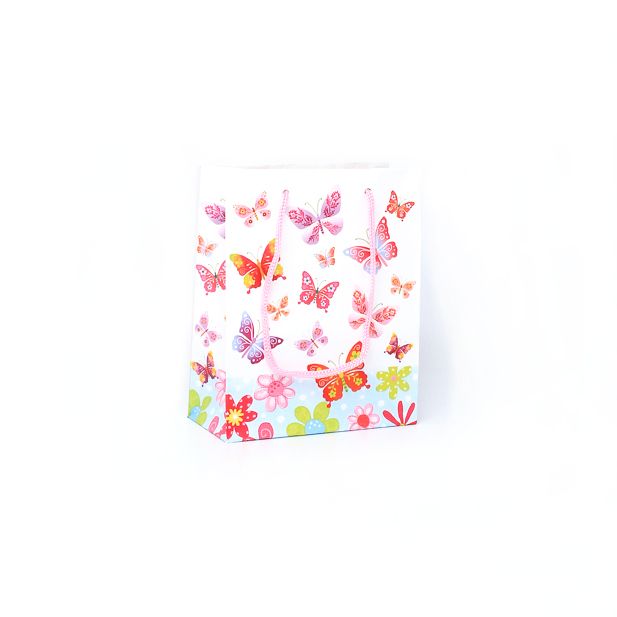 15x12x6cm. Butterfly print gift bag main product photo