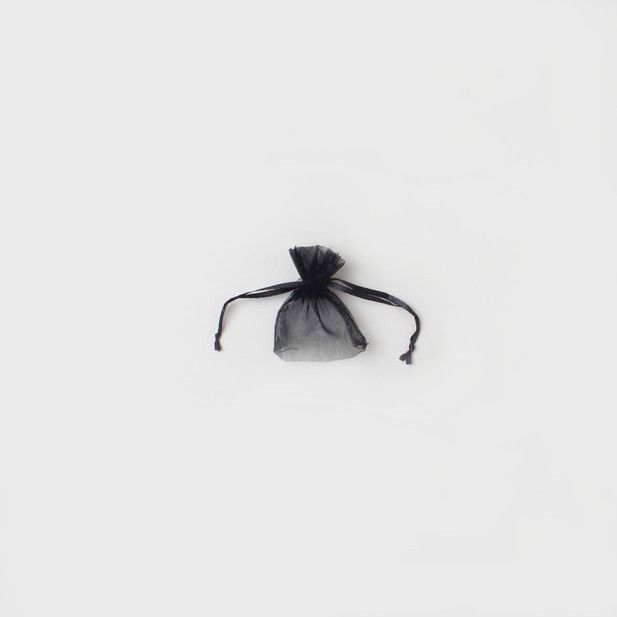7x5cm. Black organza bag. main product photo