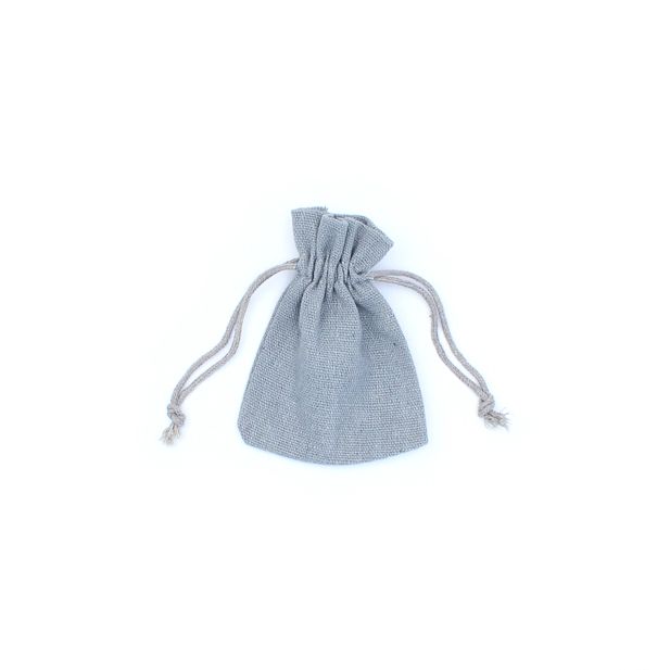 10x8cm. Grey cotton mix drawstring bag main product photo