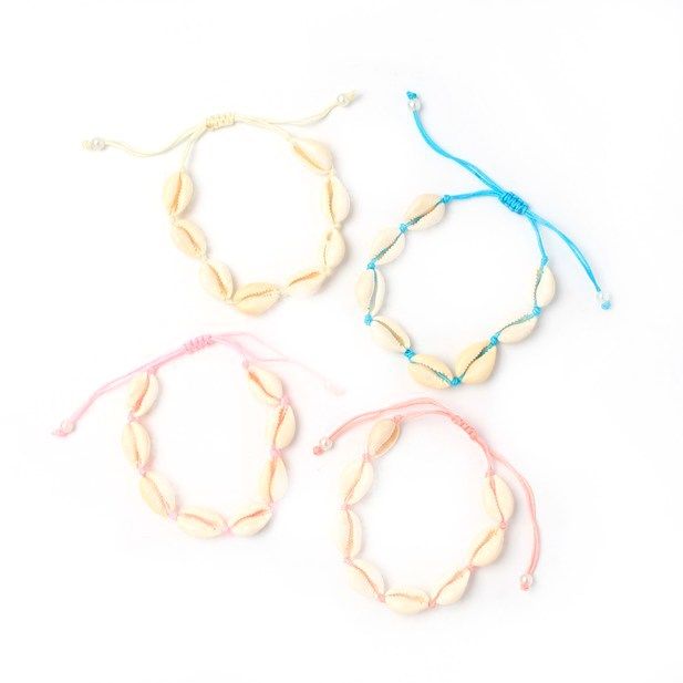 Natural shell bracelet on an adjustable cord. main product photo