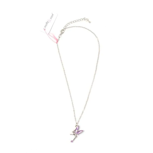 Coloured Crystal Fairy Necklace. In Pink Lilac Blue and Gree