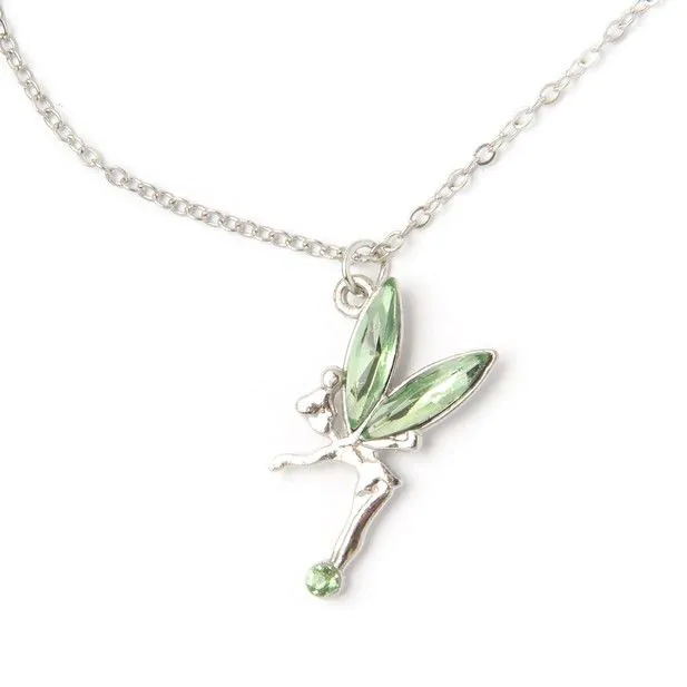 Coloured Crystal Fairy Necklace. In Pink Lilac Blue and Gree Coloured Crystal Fairy Necklace. In Pink Lilac Blue and Gree