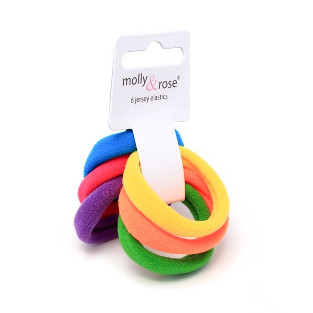 Jersey elastics - Brights - Card of 6 - 8mm thick main product photo