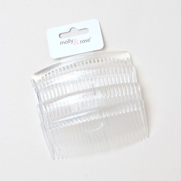 Card of 4 clear combs 9cm main product photo