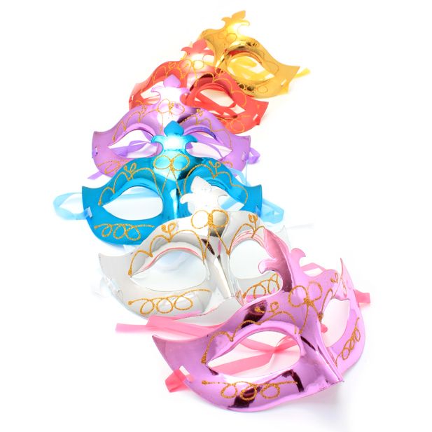 Metallic masquerade mask with glitter detail main product photo