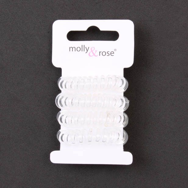 Small telephone elastics - Clear - Card of 4 - 1cm thick main product photo