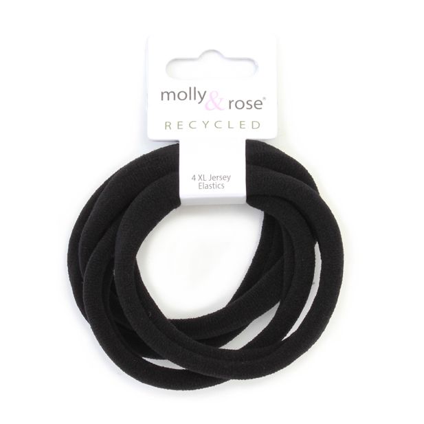 Recycled XL jersey elastic - Black - Card of 4 - 1cm thick main product photo