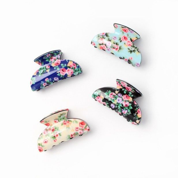 Floral print acrylic clamp 6.5cm main product photo