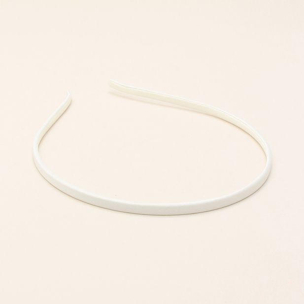5mm wide Ivory satin fabric aliceband main product photo