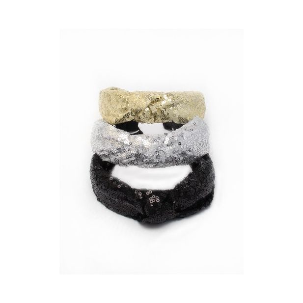 3cm wide sequin fabric knotted top aliceband main product photo