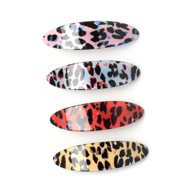 Animal print oval barrette clip 9cm main product photo