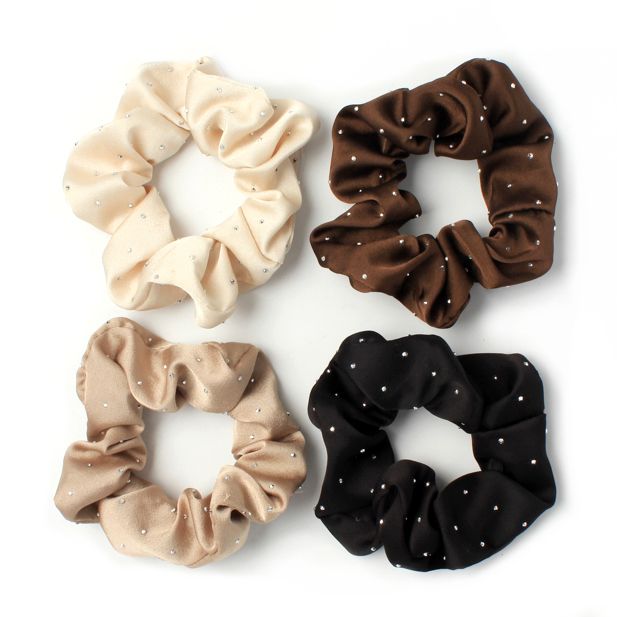 Regular - Satin scrunchie with diamante detail. Dia.10cm main product photo