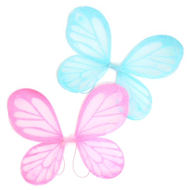 Blue and Pink glitter net fairy wings 45x35cm main product photo