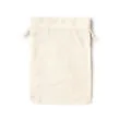 19.5x14cm. Unbleached, raw cotton drawstring bag