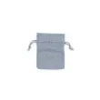 10x8cm. Grey cotton mix drawstring bag