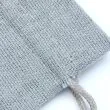 10x8cm. Grey cotton mix drawstring bag