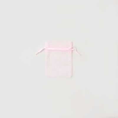 10x7.5cm. Pink organza bag