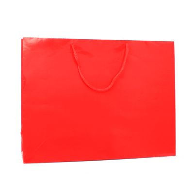 Size: 27.5x36x10cm Glossy red gift bag