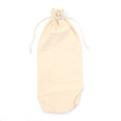 33x14cm. Unbleached, raw cotton drawstring bag