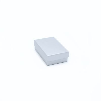 Cufflink / Earring box. 8x5x2.5cm. Silver Grey light sheen gift box.
