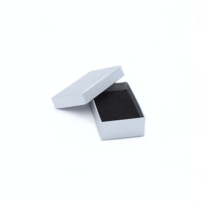 Cufflink / Earring box. 8x5x2.5cm. Silver Grey light sheen gift box.