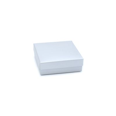 Necklace / Bracelet box. 9x9x3cm. Silver Grey light sheen gift box.