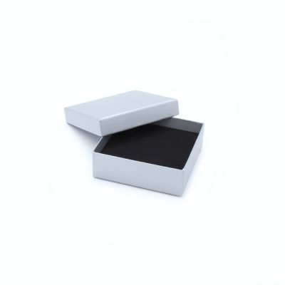 Necklace / Bracelet box. 9x9x3cm. Silver Grey light sheen gift box.