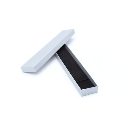 Bracelet / Pen Box. 21x4x1.8cm. Silver Grey light sheen gift box