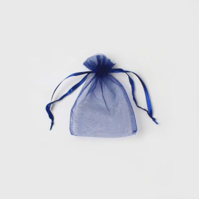 Size: 15x11cm Navy organza gift bag