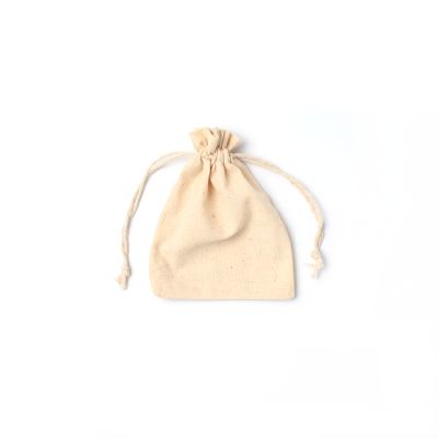 13x10cm. 100% natural cotton drawstring bag