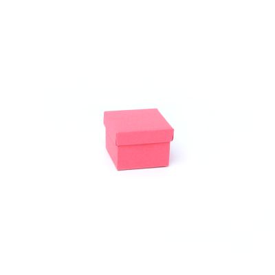 Ring box. 5x5x3.7cm. Fuchsia Pink gift box.