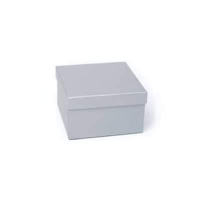 Bangle / Watch box. 10x10x6cm. Silver Grey light sheen gift box.