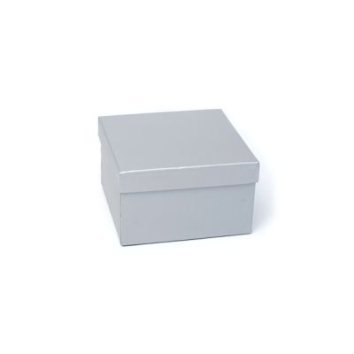 Bangle / Watch box. 10x10x6cm. Silver Grey light sheen gift box.