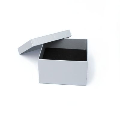Bangle / Watch box. 10x10x6cm. Silver Grey light sheen gift box.