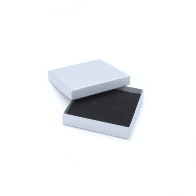 Necklace / Bracelet box. 9x9x2cm. Silver Grey light sheen gift box.