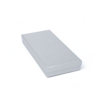 20x9x2.7cm. Silver Grey light sheen gift box.