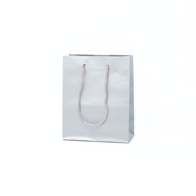 Size: 15x12x6cm Glossy Silver gift bag