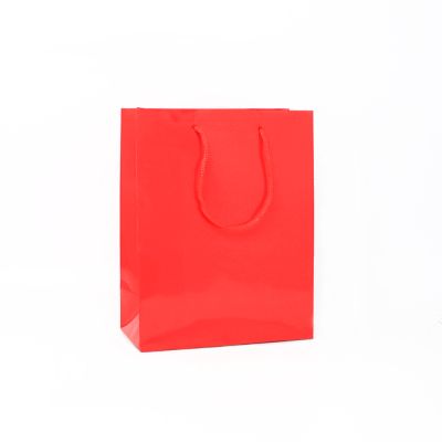23x18x9cm. Glossy Red gift bag