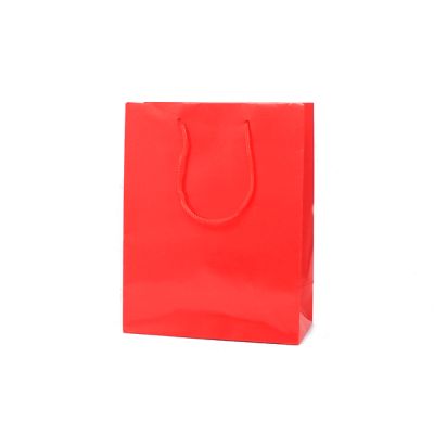 23x18x9cm. Glossy Red gift bag