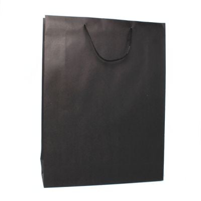 42x32x10cm. Black printed kraft paper gift bag