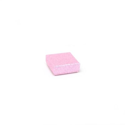 Ring Box. 5x5x2cm. Baby pink glitter ring box