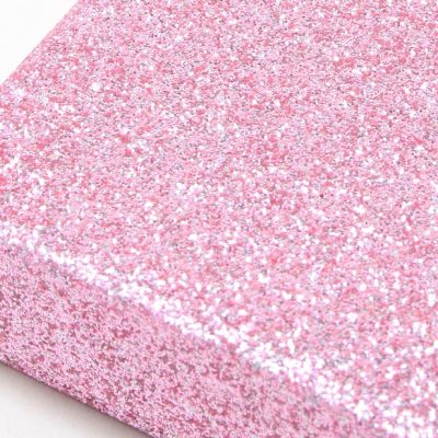 Cufflink / Earring box. 8x5x2cm. Baby pink glitter gift box.