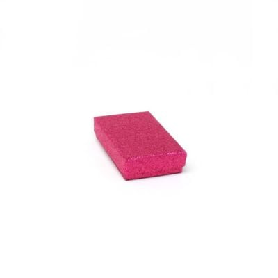 Cufflink / Earring box. 8x5x2cm. Fuchsia Pink glitter gift box.