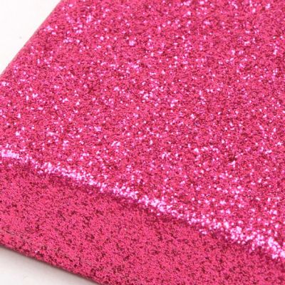 Cufflink / earring box. 8x5x2cm. Fuchsia pink glitter gift box.