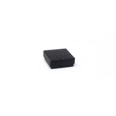 Ring box. 5x5x2cm. Black glitter gift box.