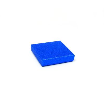 Necklace / Bracelet box. 9x9x2cm. Royal Blue glitter gift box.