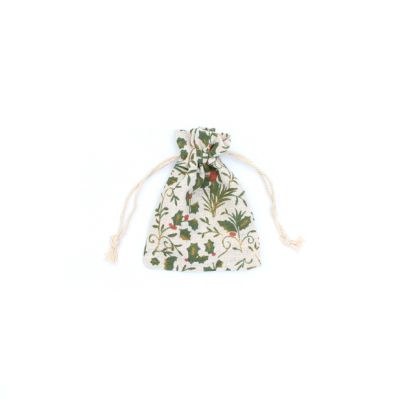 Size: 13x10cm Holly print cotton rich gift bag