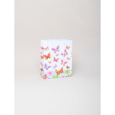Size: 15x11x6cm Butterfly print gift bag.