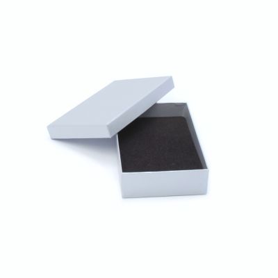 11x7x2.5cm. Silver Grey light sheen gift box.