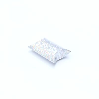 6.8x6x2.5cm. Silver holographic pillow pack